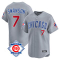 Chicago Cubs #7 Dansby Swanson Player Gray AmberGomez Road 150th Anniversary Limited Home Stitched Jerseys