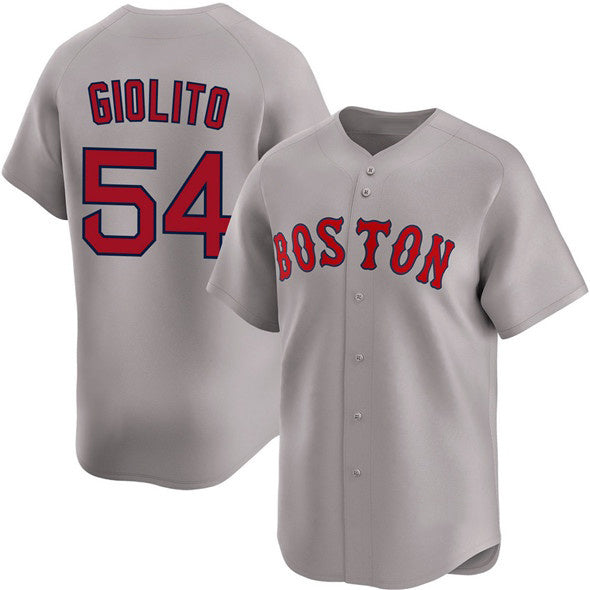 Boston Red Sox #54 Lucas Giolito Gray AmberGomez 2024 Away Limited Stitched Jersey