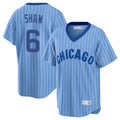 Chicago Cubs #6 Matt Shaw Player Blue AmberGomez T-shirt Cooperstown Collection Limited Stitched Jerseys