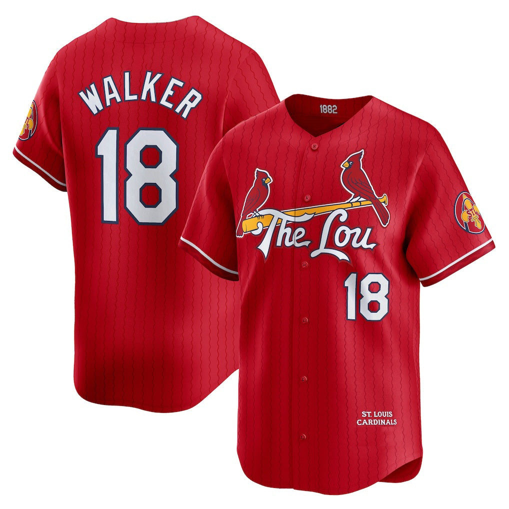 St. Louis Cardinals #18 Jordan Walker Red AmberGomez City Connect Limited Player Jersey