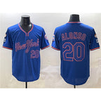 New York Mets #20 Pete Alonso Royal AmberGomez 2025 Spring Training Stitched Jersey