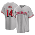 Cincinnati Reds #14 Pete Rose Player Gray AmberGomez Home Game Stitched Jerseys