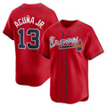 Atlanta Braves #13 Ronald Acu?a Jr. Red AmberGomez Alternate Limited Player Jersey