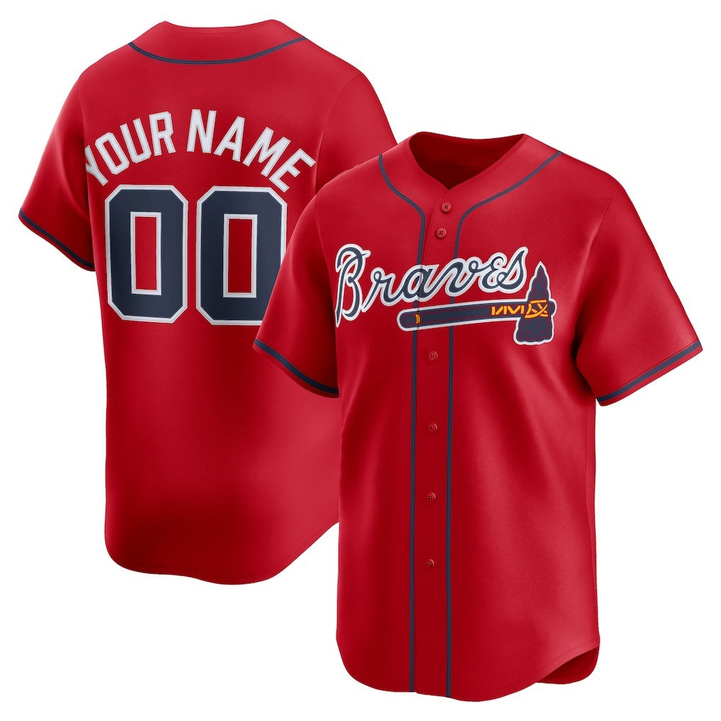 Custom Atlanta Braves Red AmberGomez Alternate Limited Jersey