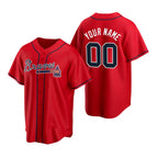 Custom Atlanta Braves Red AmberGomez 2020 Stitched Cool Base Jersey