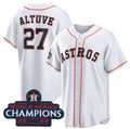 Houston Astros #27 Jose Altuve White AmberGomez 2022 World Series Champions Home Stitched Jersey