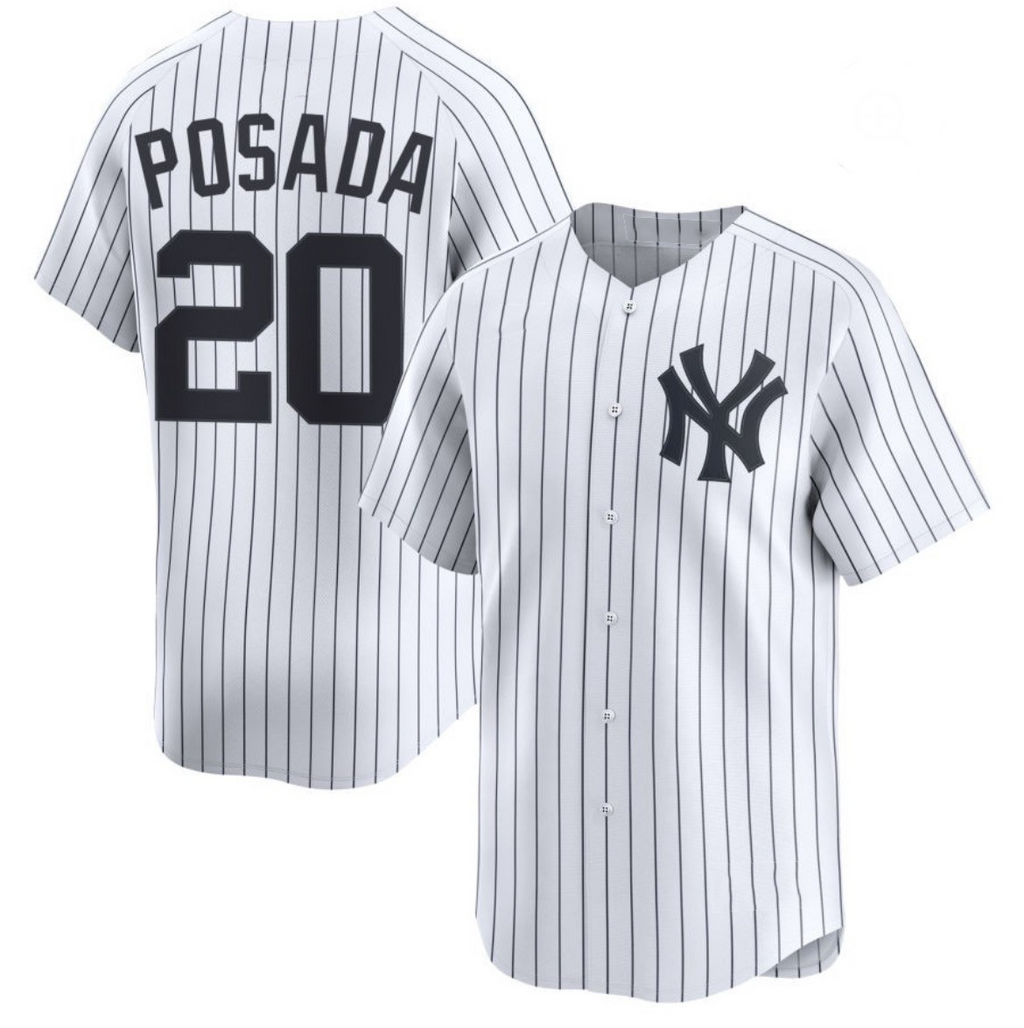 New York Yankees #20 Jorge Posada White AmberGomez Cool Base Stitched Jersey