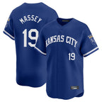 Kansas City Royals #19 Michael Massey Player Royal AmberGomez Limited Home Stitched Jerseys