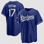 Los Angeles Dodgers #17 Shohei Ohtani Blue AmberGomez 2025 World Series Champions Stitched Jersey