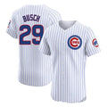 Chicago Cubs #29 Michael Busch Player White AmberGomez Limited Elite Home Game Stitched Jerseys