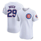 Chicago Cubs #29 Michael Busch Player White AmberGomez Limited Elite Home Game Stitched Jerseys
