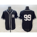 New York Yankees #99 Aaron Judge No Name Black White AmberGomez Cool Base Stitched Jersey
