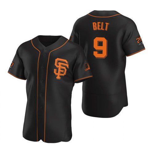 San Francisco Giants #9 Brandon Belt 2020 Black AmberGomez Jersey