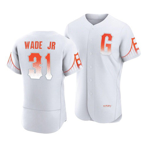 San Francisco Giants #31 LaMonte Wade Jr White AmberGomez 2021 City Connect Flex Base Jersey
