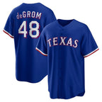 Texas Rangers #48 Jacob deGrom Royal AmberGomez Cool Base Stitched Jersey