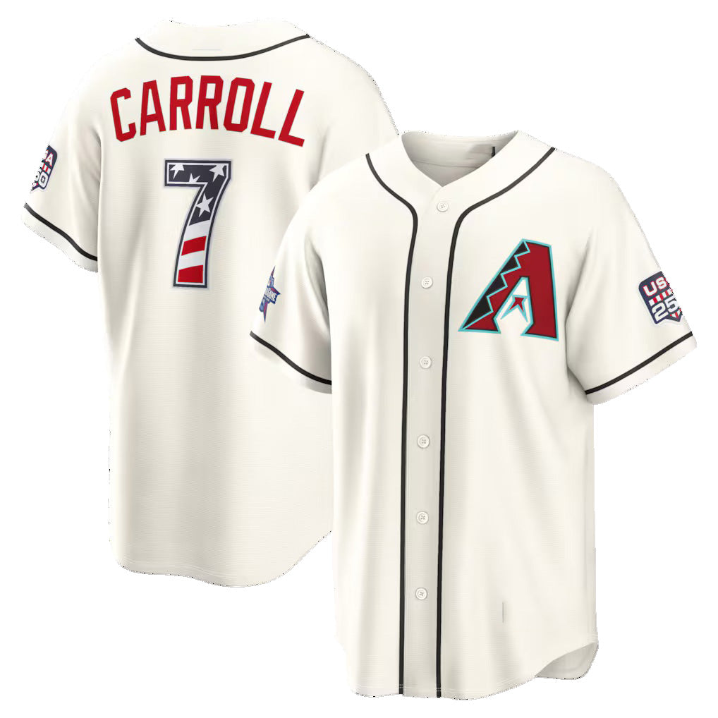 Arizona Diamondbacks #7 Corbin Carroll 2026 All-Star Edition Stars & Stripes Cream AmberGomez Stadium Jersey
