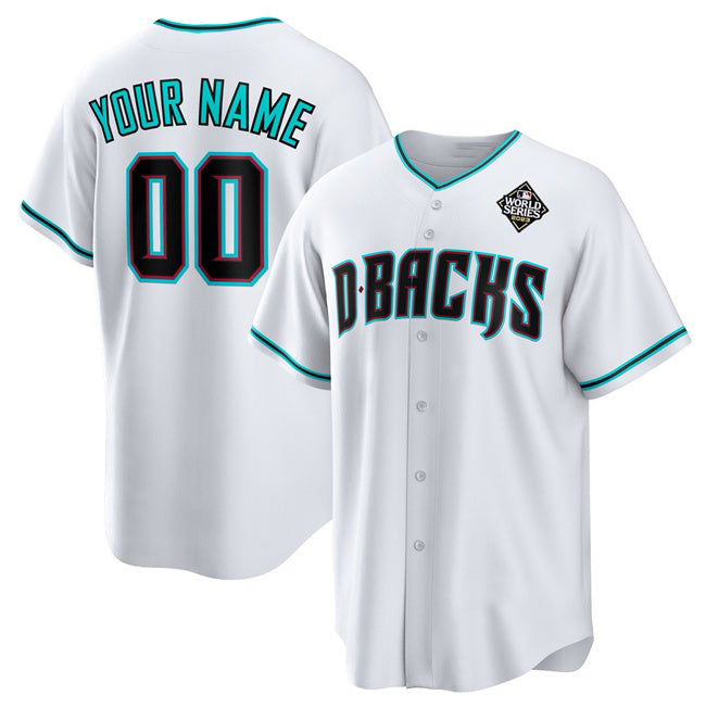 Custom Arizona Diamondbacks Active Player White AmberGomez 2023 World Series Cool Base Stitched Jersey