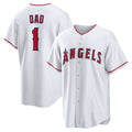 Los Angeles Angels #1 Dad White AmberGomez Home Replica Jersey