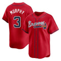 Atlanta Braves #3 Dale Murphy Player Red AmberGomez Limited Home Game Stitched Jerseys
