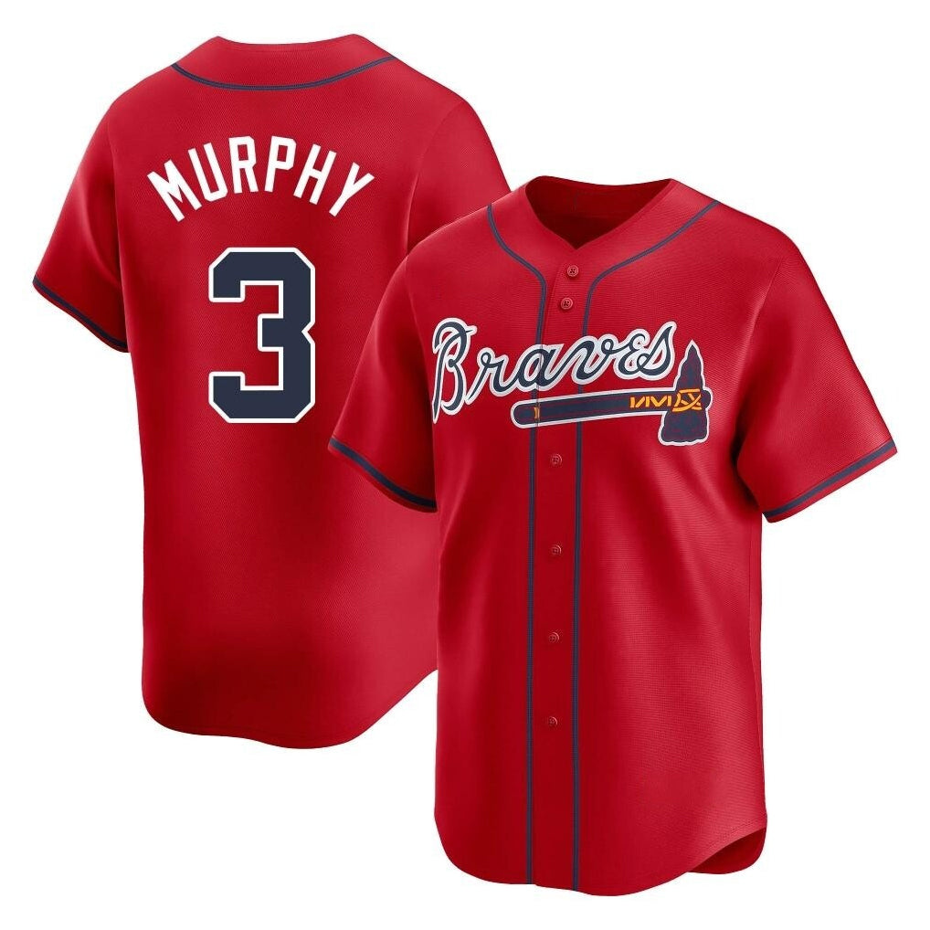 Atlanta Braves #3 Dale Murphy Player Red AmberGomez Limited Home Game Stitched Jerseys