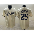 Minnesota Twins #25 Byron Buxton 2023 Cream AmberGomez Cool Base Stitched Jersey