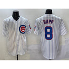Chicago Cubs #8 Ian Happ White AmberGomez Cool Base Stitched Jersey
