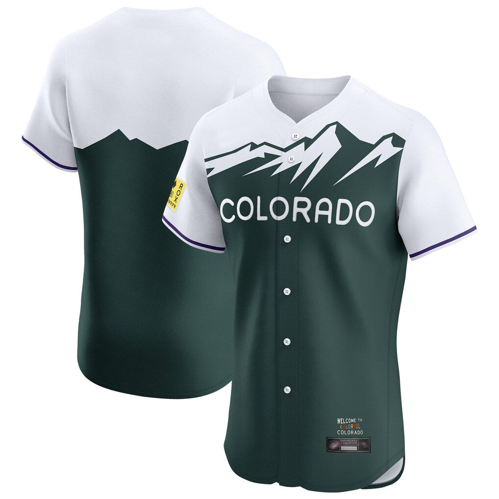 Colorado Rockies Blank Player Green AmberGomez City Connect Limited Elite Home Stitched Jerseys