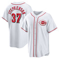 Cincinnati Reds #37 Tyler Stephenson White AmberGomez Home Replica Jersey