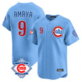 Chicago Cubs #9 Miguel Amaya Player Light Blue AmberGomez 150th Anniversary Limited Home Stitched Jerseys