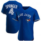 Toronto Blue Jays #4 George Springer Royal AmberGomez Flex Base Stitched Jersey