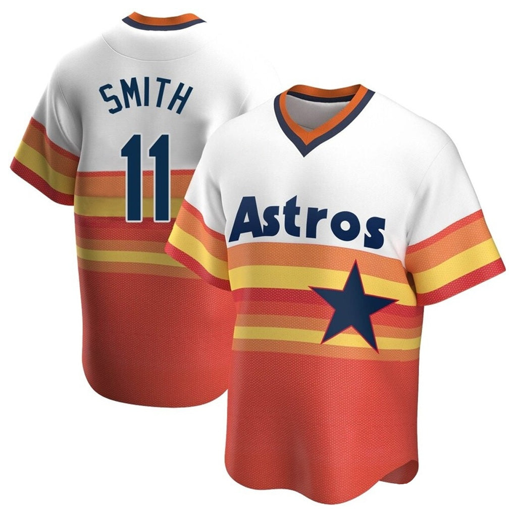 Houston Astros #11 Cam Smith Player Rainbow Cooperstown Collection AmberGomez T-shirt Stitched Jerseys