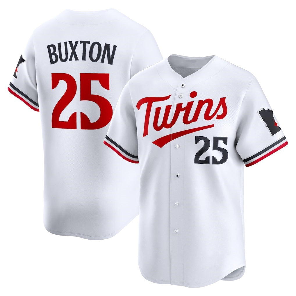 Minnesota Twins #25 Byron Buxton White AmberGomez Home Limited Player Jersey