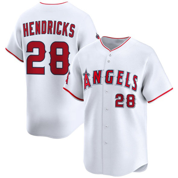 Los Angeles Angels #28 Kyle Hendricks White AmberGomez 2024 Home Limited Stitched Jersey