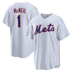 New York Mets #1 Jeff McNeil White AmberGomez Home Replica Player Jersey