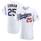 Los Angeles Dodgers #25 Tommy Edman White AmberGomez 2026 Gold Collection Authentic Jersey