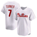 Philadelphia Phillies #7 Trea Turner White AmberGomez Home Limited Player Jersey