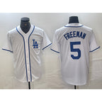 Los Angeles Dodgers #5 Freddie Freeman White AmberGomez Cool Base Stitched Jersey