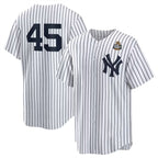 New York Yankees #45 Gerrit Cole White AmberGomez 2024 World Series Cool Base Stitched Jersey