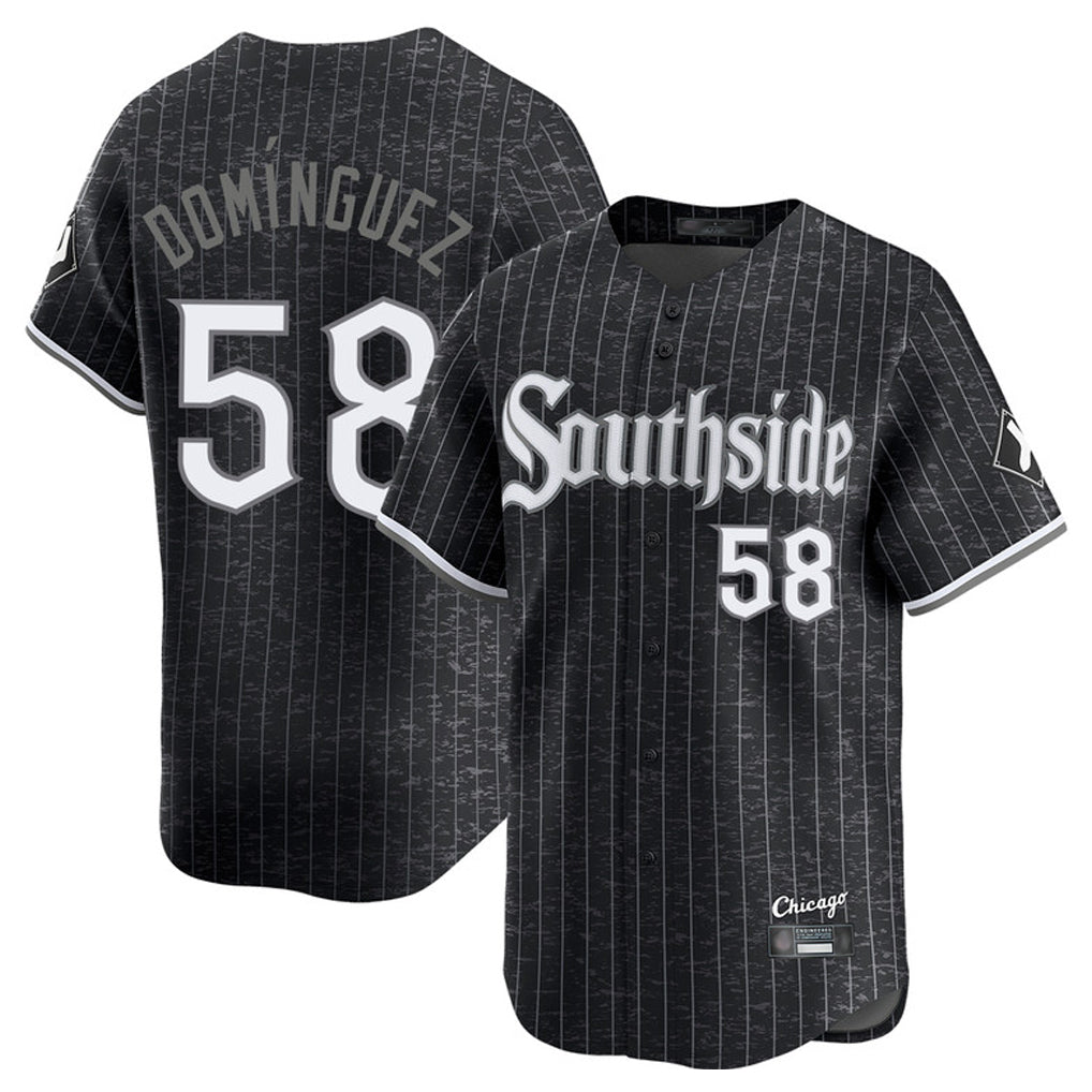 Chicago White Sox #58 Seranthony Dominguez Player Black AmberGomez City Connect Limited Home Stitched Jerseys