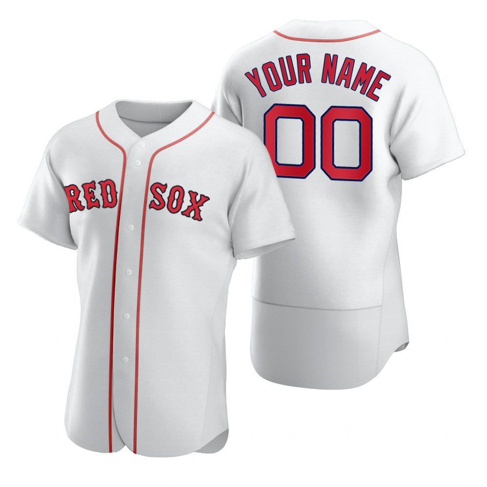 Custom Boston Red Sox White AmberGomez 2020 Stitched Flex Base Jersey