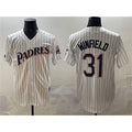 San Diego Padres #31 Dave Winfield White AmberGomez Throwback With Patch Cool Base Stitched Jersey