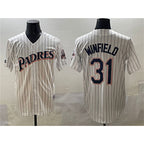 San Diego Padres #31 Dave Winfield White AmberGomez Throwback With Patch Cool Base Stitched Jersey