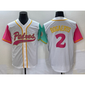 San Diego Padres #2 Xander Bogaerts White AmberGomez NEW 2023 City Connect Cool Base Stitched Jersey 3