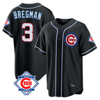 Chicago Cubs #3 Alex Bregman Player Black AmberGomez Fashion Out 150th Anniversary Game Stitched Jerseys