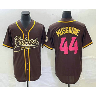 San Diego Padres #44 Joe Musgrove Brown AmberGomez NEW 2023 City Connect Cool Base Stitched Jersey 2