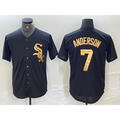 Chicago White Sox #7 Tim Anderson Black Gold AmberGomez Cool Base Stitched Jersey