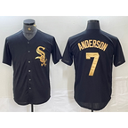 Chicago White Sox #7 Tim Anderson Black Gold AmberGomez Cool Base Stitched Jersey