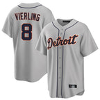 Detroit Tigers #8 Matt Vierling Player Gray AmberGomez Home Game Stitched Jerseys