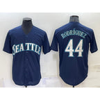 Seattle Mariners #44 Julio Rodriguez Navy Blue AmberGomez Stitched Cool Base Jersey