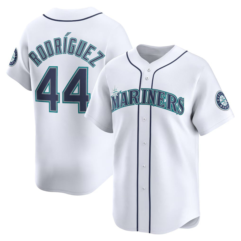 Seattle Mariners #44 Julio Rodr¨ªguez White AmberGomez Home Limited Player Jersey